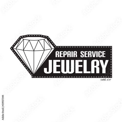 vector image of logo jewelry service. Trendy concept for repair shop or maintenance of jewelry products