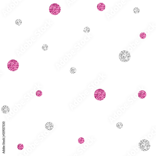 SEAMLESS PINK AND SILVER DOT GLITTER PATTERN BACKGROUND