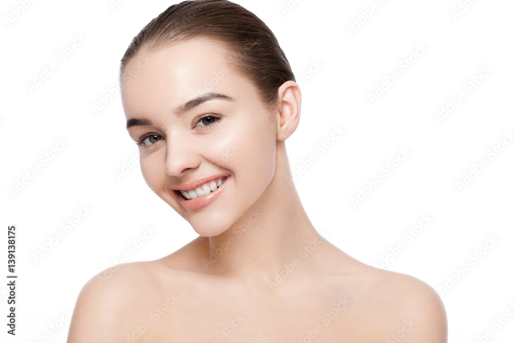 Beautiful woman with cute smile natural makeup spa Beautiful woman with cute smile natural makeup spa