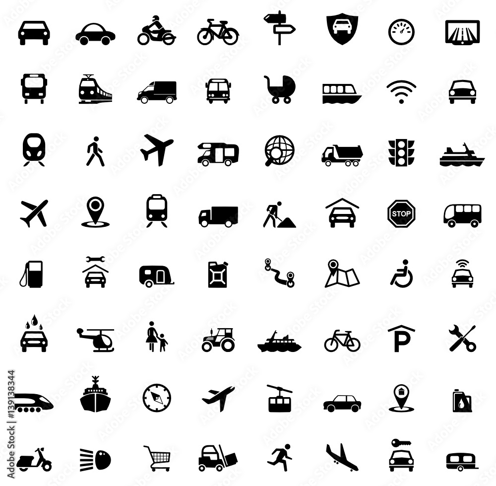 Icons Traffic and Mobility - obrazy, fototapety, plakaty 