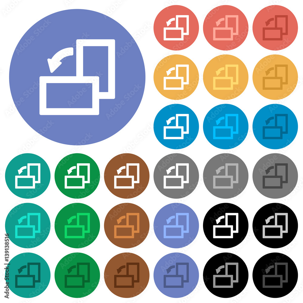 Rotate left round flat multi colored icons Rotate left round flat multi colored icons
