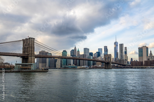Brooklyn Bridge and Manhattan Skyline - New York  USA