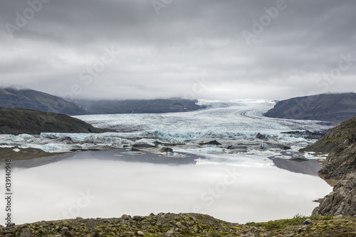 Beautiful view of icelandic glacier and glacier lagoon, Vatnajokull, Iceland