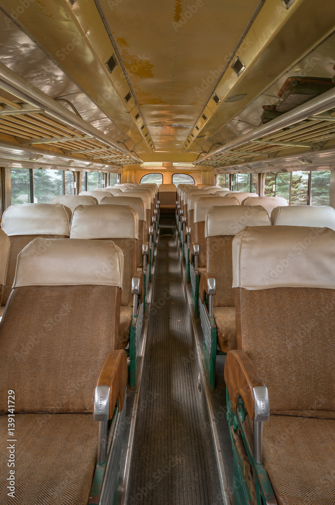 Fototapeta premium View to the Back of the Bus