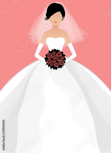 Bride's silhouette. Full face