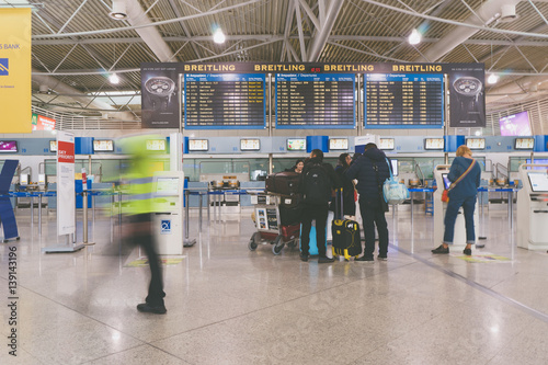 Wallpaper Mural Passengers in Athens International Airport. Blur motion. Torontodigital.ca