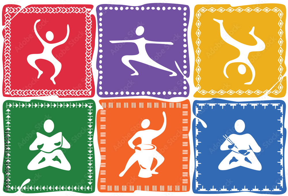 The set of icons on the theme of yoga, gymnastics and a healthy lifestyle The set of icons on the theme of yoga, gymnastics and a healthy lifestyle