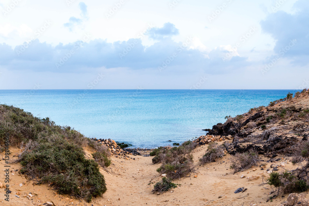 A peaceful seascape with crystal clear ocean waters. A peaceful seascape with crystal clear ocean waters.