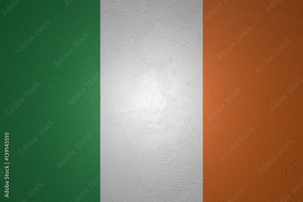 Flag of Ireland on stone background, 3d illustration