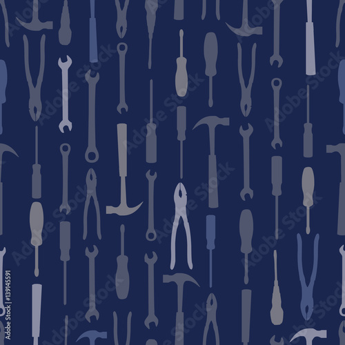 Obraz na płótnie Seamless tools pattern background w salonie