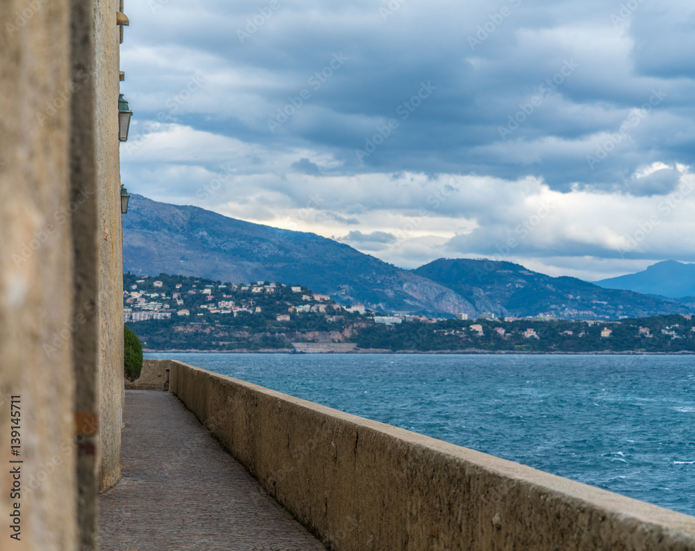 Old promenade near the sea, Monaco