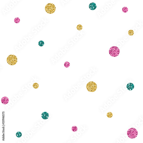 Obraz na płótnie SEAMLESS COLORFUL DOT GLITTER PATTERN ON WHITE BACKGROUND w salonie
