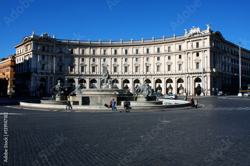 Piazza Repubblica, Rome at day panorama