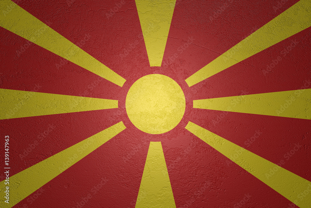 Flag of Macedonia on stone background, 3d illustration Flag of Macedonia on stone background, 3d illustration
