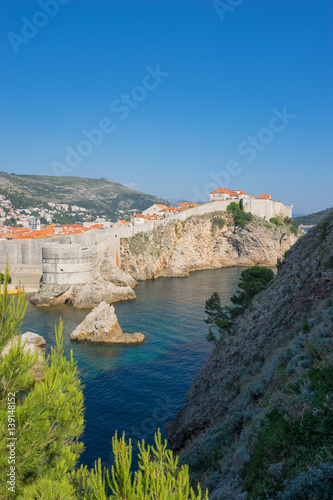 Dubrovnik, Croatia - Medieval City Walls as Seen from the Sea Side