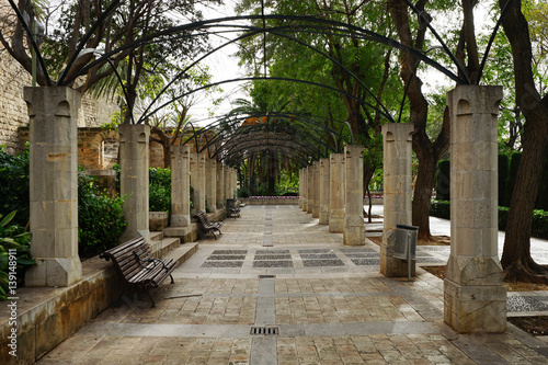 oriental style park in a mediterranean city