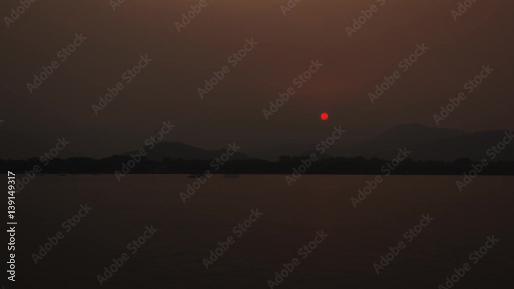 Timelapse of Kunming Lake sunset in Beijing, China