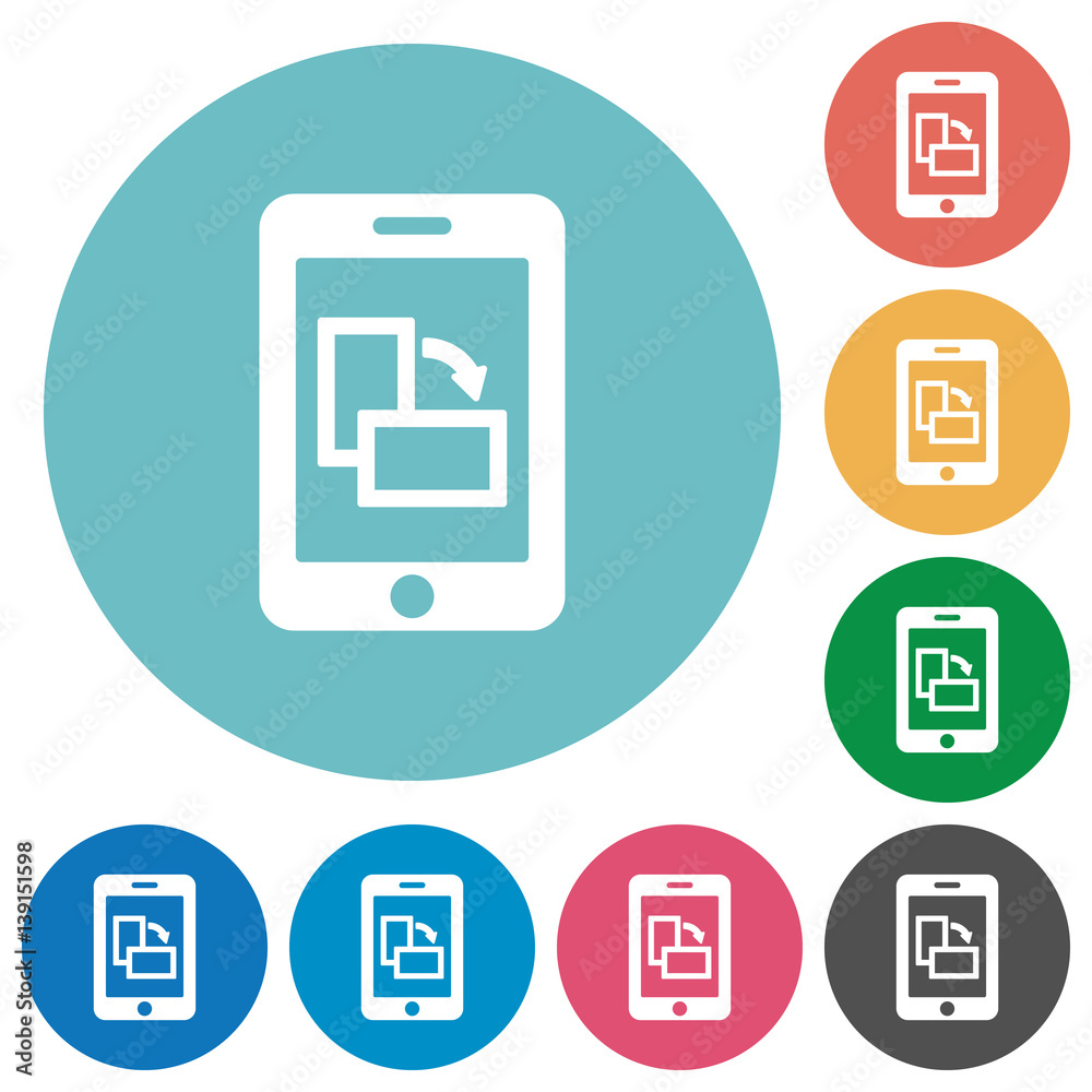 Change mobile display orientation flat round icons Change mobile display orientation flat round icons