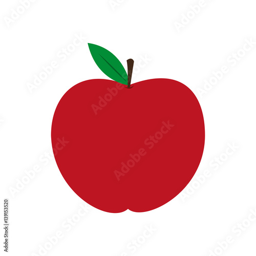 apple fruit icon over white background. colorful design. vector illustration