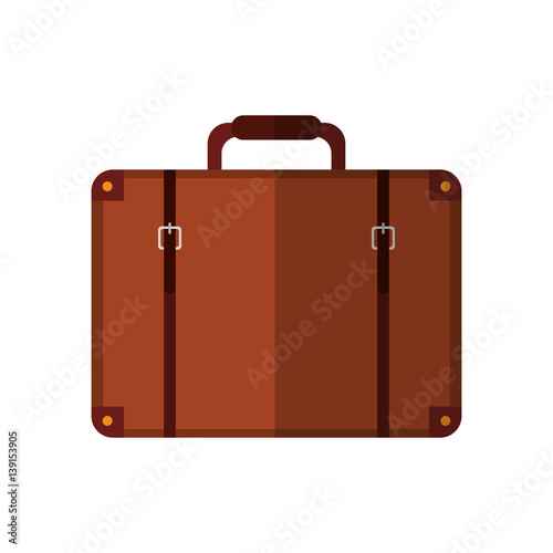 brown briefcase icon ovre white background. colorful design. vector illustration