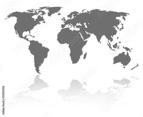 Weltkarte mit Schatten