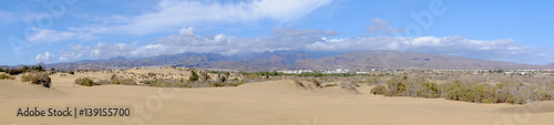 View on the dunes of Maspalomas on the Canary Island Gran Canaria, Spain.