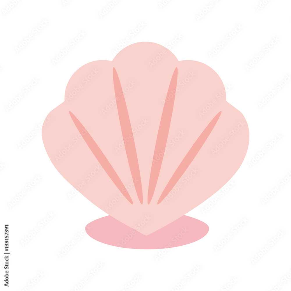 pink shell icon over white background. colorful design. vector