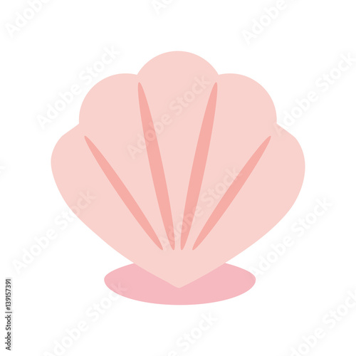 pink shell icon over white background. colorful design. vector illustration photo