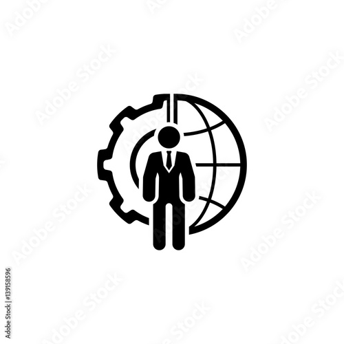 Global Integration Icon. Flat Design.
