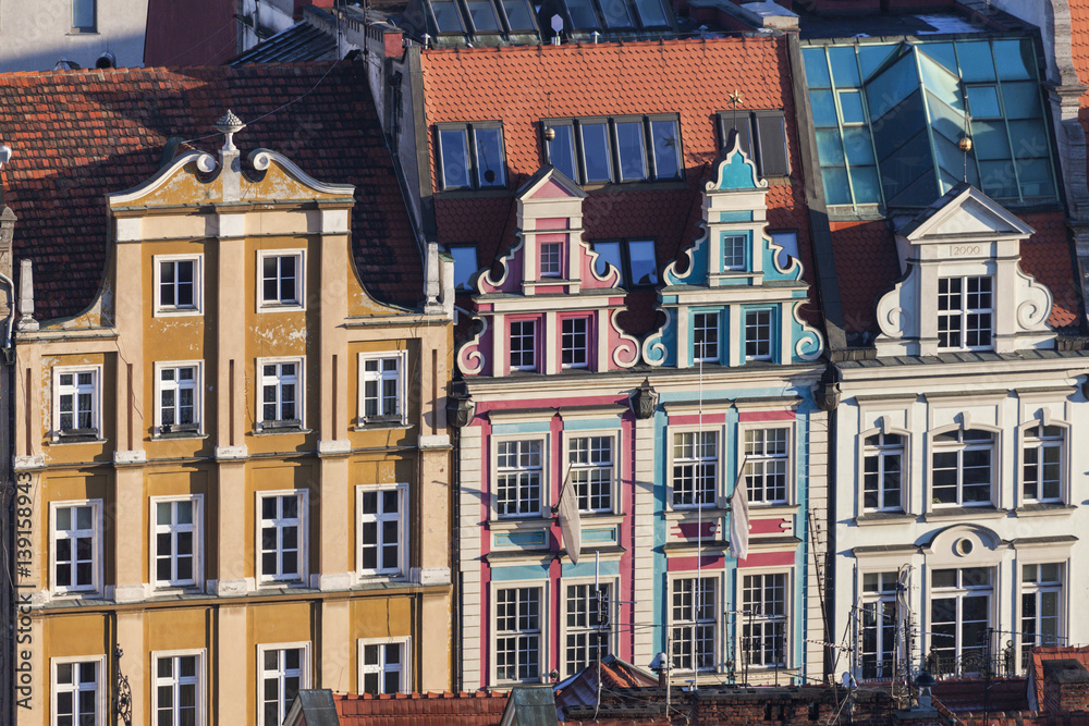 Colorful architecture of Market Square in Wroclaw