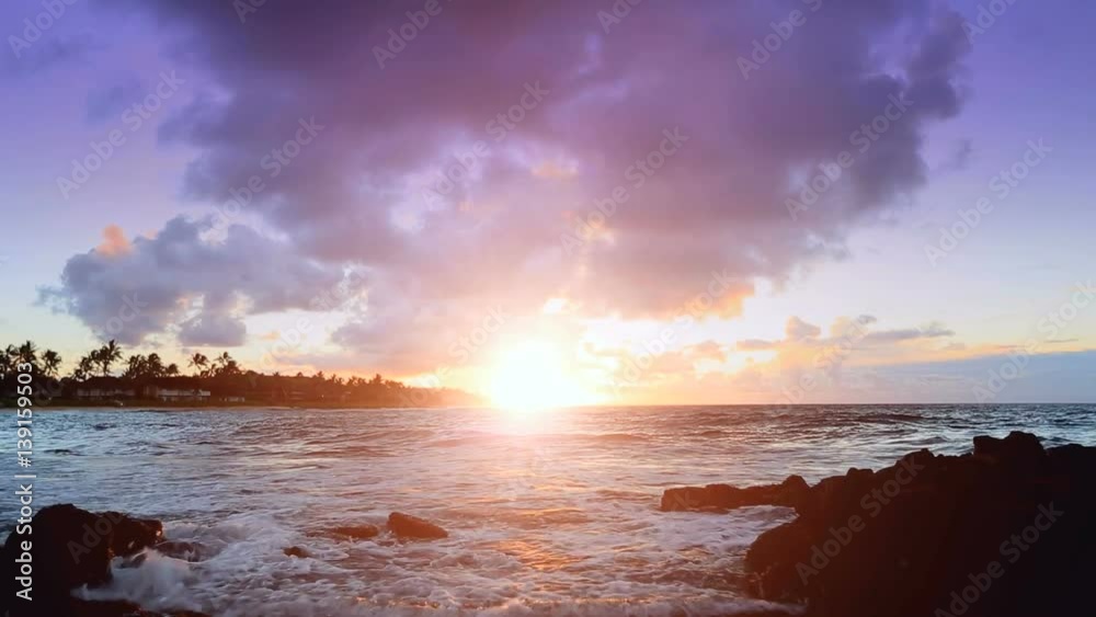 Sunrise at Poipu beach in Kauai, Hawaii Sunrise at Poipu beach in Kauai, Hawaii