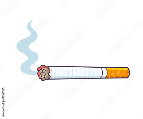 Cigarette with smoke isolated.