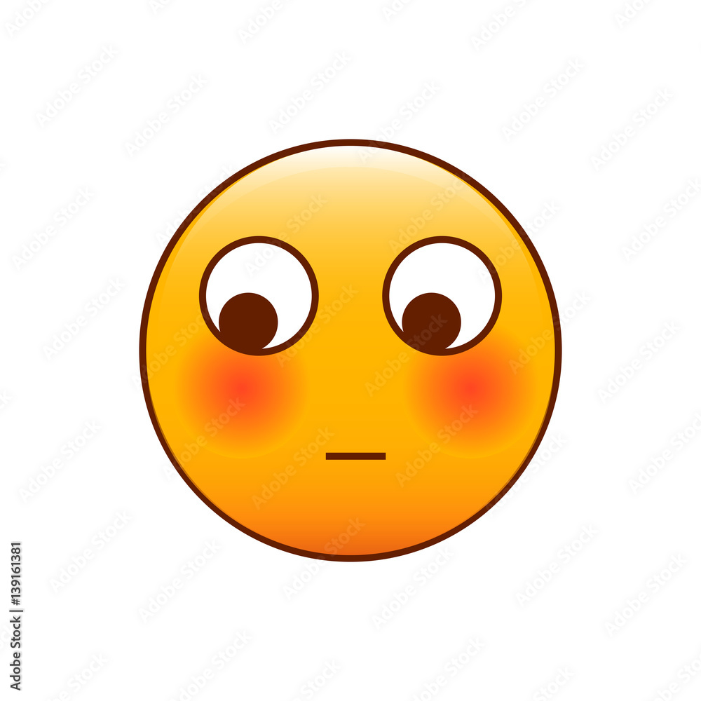 Shy emoticon. Vector emoji. Cute smiley Shy emoticon. Vector emoji. Cute smiley