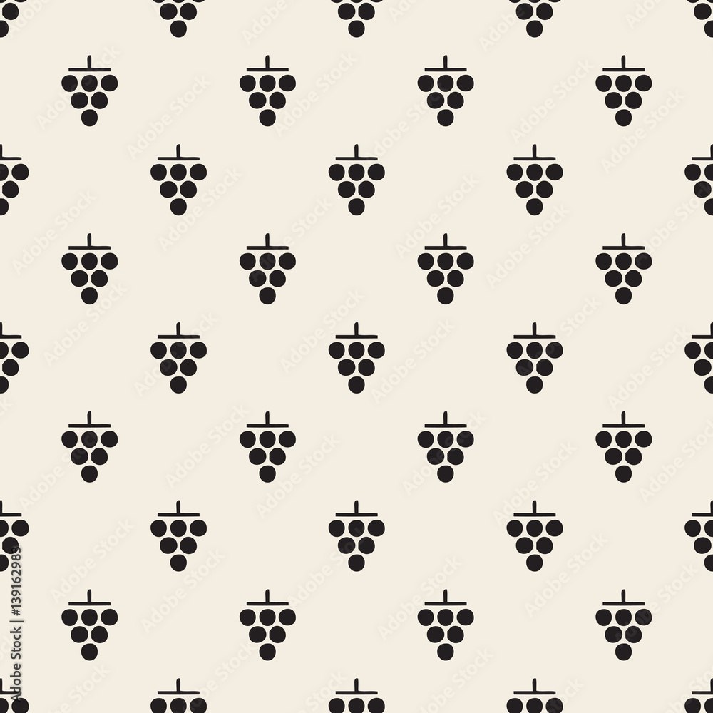 seamless monochrome grape pattern background