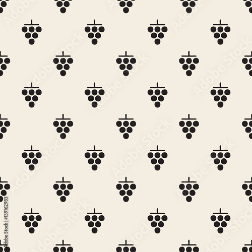 Obraz na płótnie seamless monochrome grape pattern background w salonie