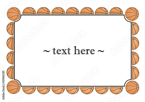 frame with basketball balls