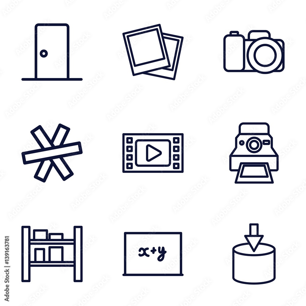 Set of 9 frame outline icons Set of 9 frame outline icons