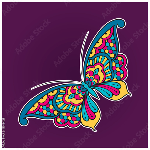 Vector illustration of a colorful butterfly
