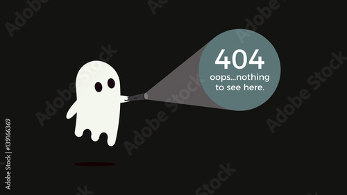 Illustration for 404 error. Vector concept design for page 404. Page is lost and not found message. Template for web page with 404 error. Trendy fun character design.