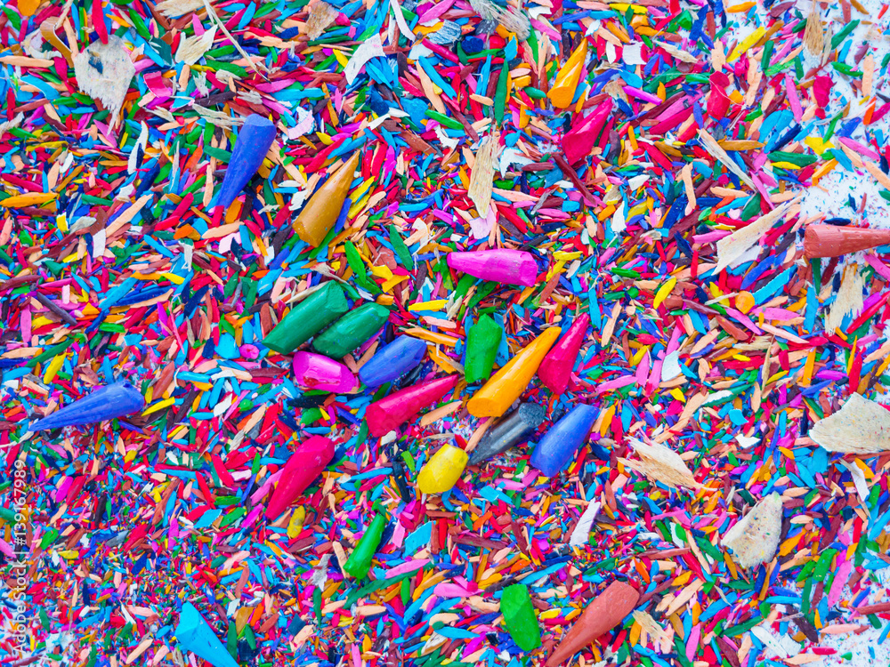 Colorful background with pencils peels
