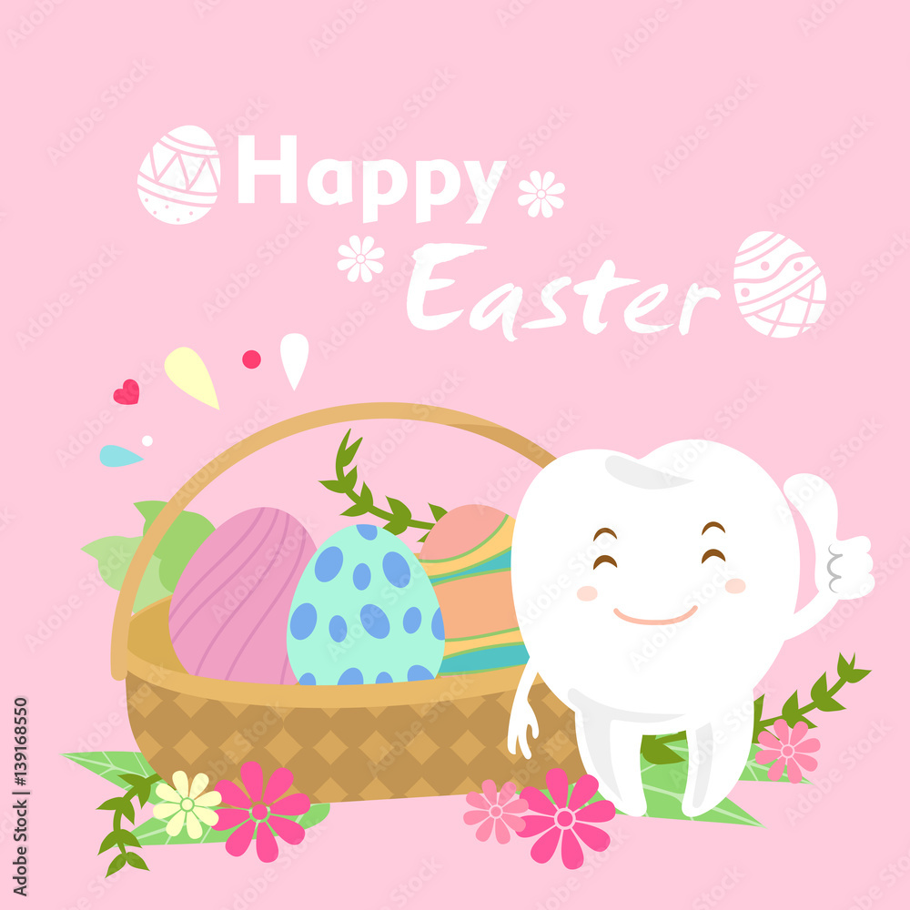 tooth with happy easter tooth with happy easter
