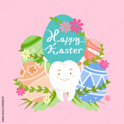 tooth with happy easter