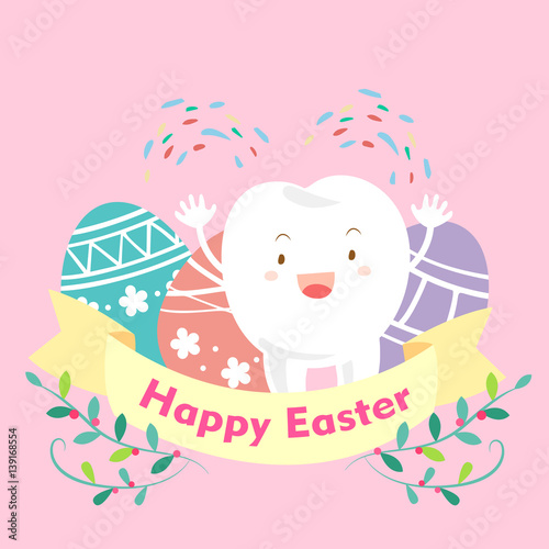 tooth with happy easter