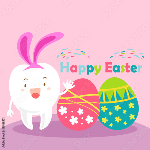 tooth with happy easter