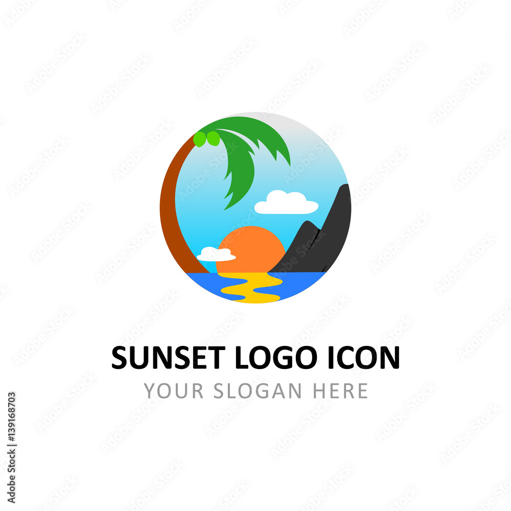 Obraz premium Sunset Logo Icon