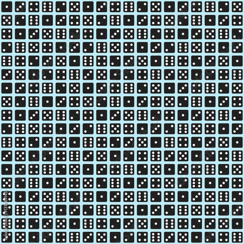 Vector flat seamless pattern wiith black dices