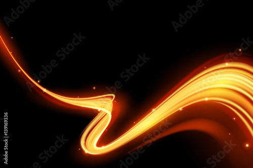Glowing magic light effect and long trails fire motion