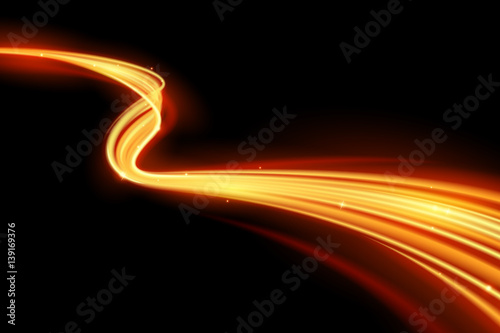 Glowing magic light effect and long trails fire motion