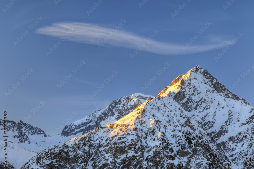 Peak of Roche de la Muzelle in French Alps