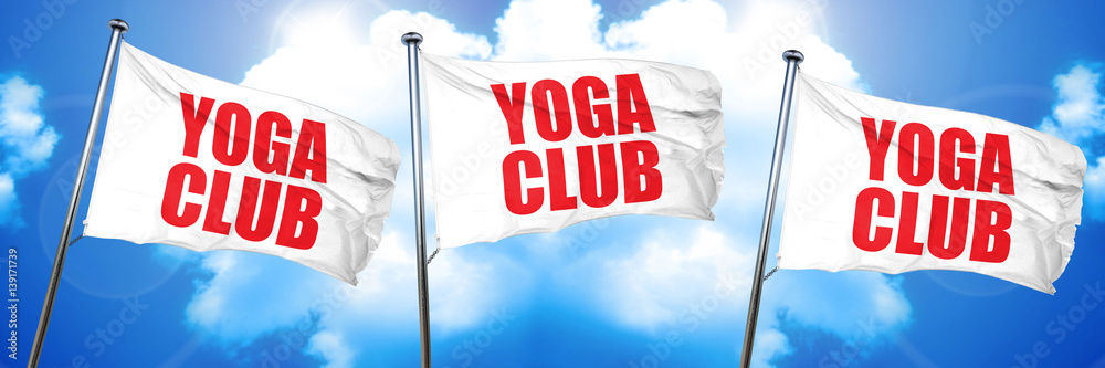 Fotografie yoga club, 3D rendering, triple flags